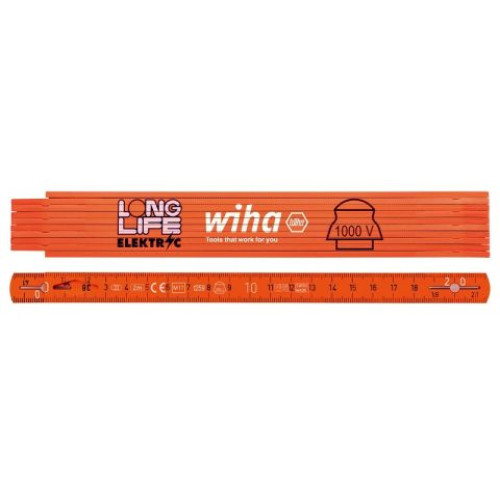 WH-42068 Метр складной Longlife Electrician 2 м 4102008 42068 оранжевый Wiha