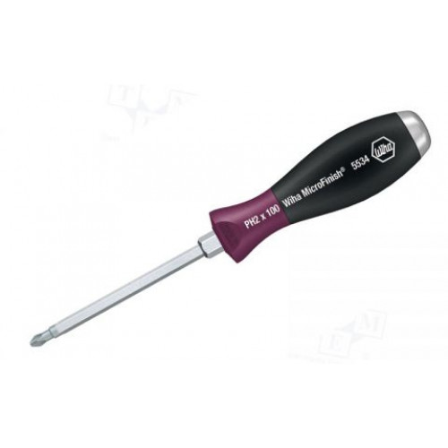 WH-29149 Отвертка MicroFinish Phillips 5534 29149 PH1 x 80 крестовая с шестигранным жалом Wiha