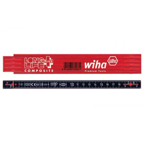 WH-37067 Метр складной Longlife Plus Composite 2 м 410 2005 37067 красный/черный Wiha