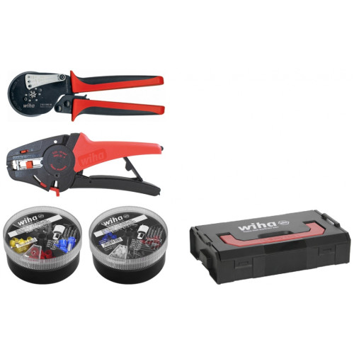WH-43987 Набор инструментов для снятия изоляции и обжима кабеля 43987 5 предметов Wiha